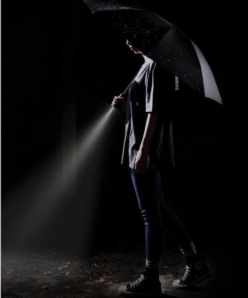 Зонт Xiaomi 90 Points с светодиодным фонариком Automatic Umbrella with LED Flashlight, серый фото 6