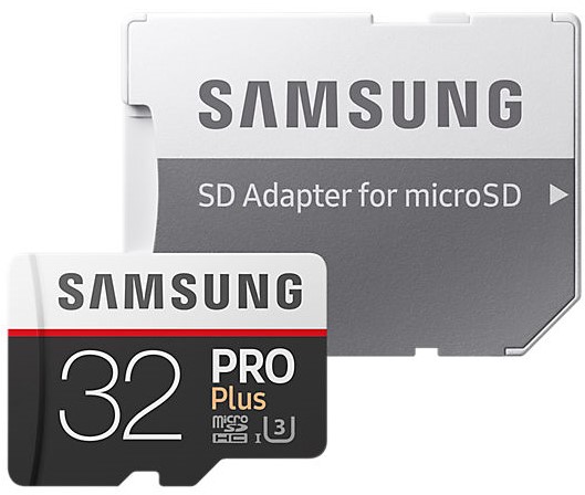 Карта памяти Samsung Pro Plus microSDHC 32Gb Class10 UHS-I U3 (90/100Mb) + ADP фото 1