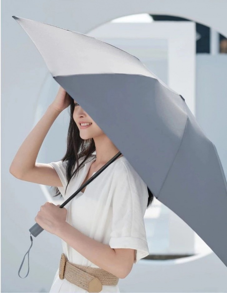 Зонт Xiaomi 90 Points с светодиодным фонариком Automatic Umbrella with LED Flashlight, серый фото 4
