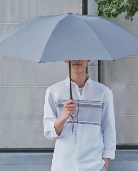 Зонт Xiaomi 90 Points с светодиодным фонариком Automatic Umbrella with LED Flashlight, серый фото 5