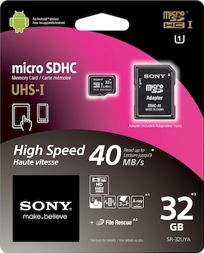 Карта памяти Sony microSDHC 32Gb, Class 10 (40/10Mb/s) + ADP фото 2
