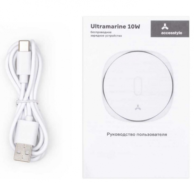 Беспроводное зарядное устройство Accesstyle Ultramarine 10W, белый фото 4
